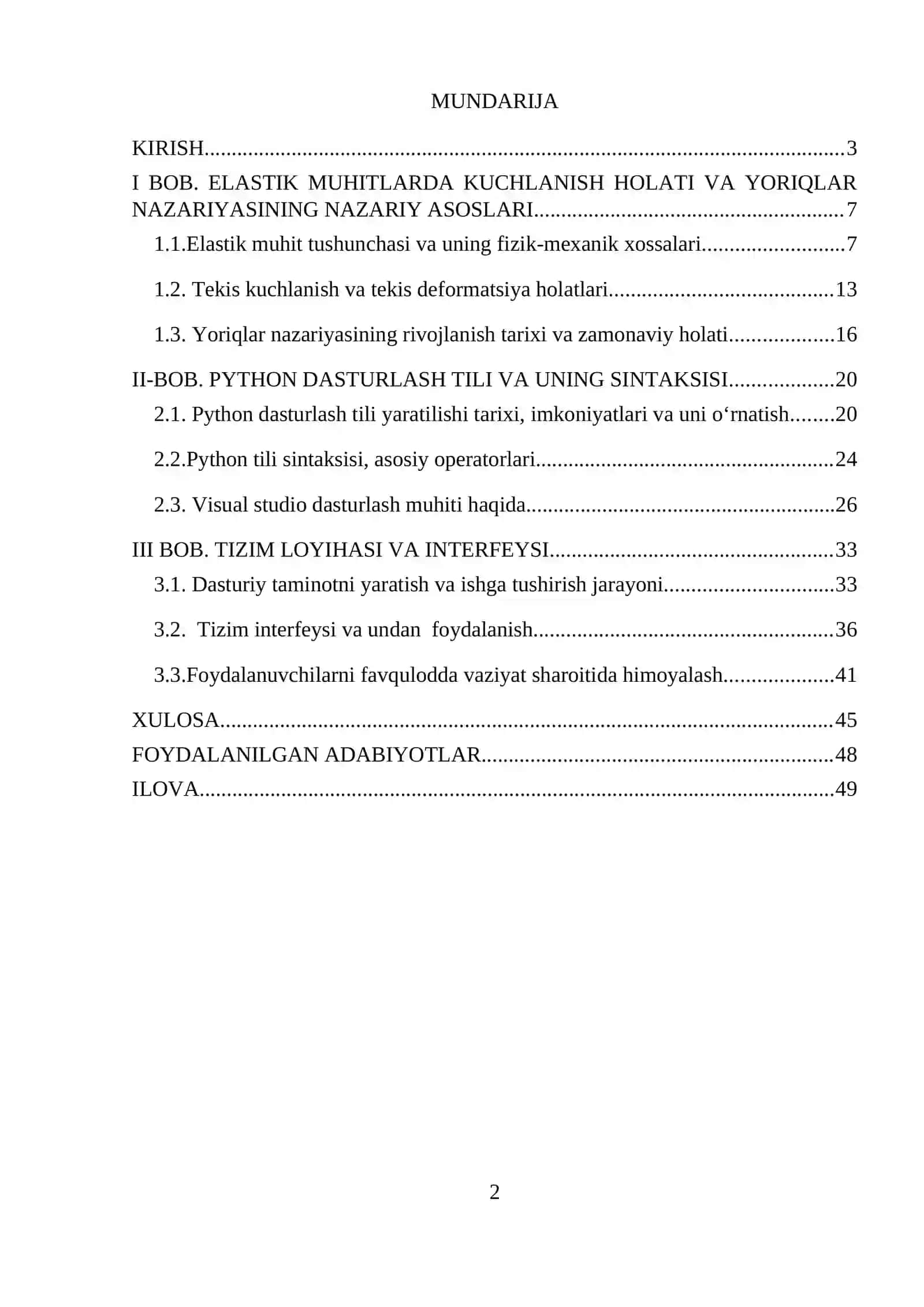 Elastik muhitda yoriqlar soni va yo‘nalishining kuchlanish izoliniyalariga ta’sirini modellashtirish 2