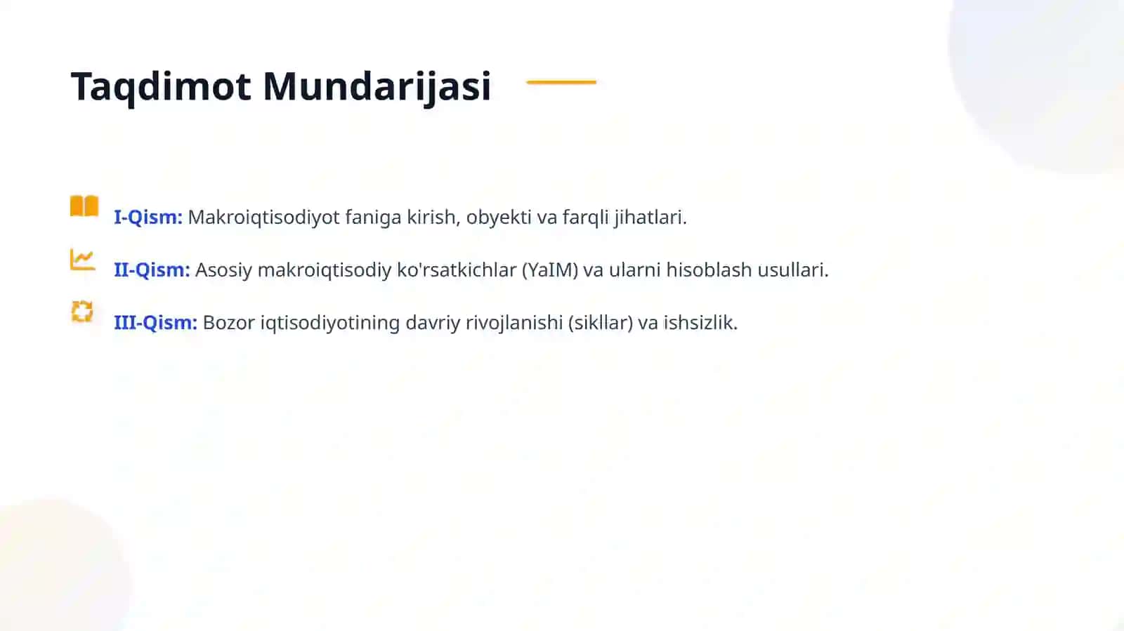 Makroiqtisodiyot Asosiy Tushunchalar, Ko'rsatkichlar va Qonuniyatlar 2
