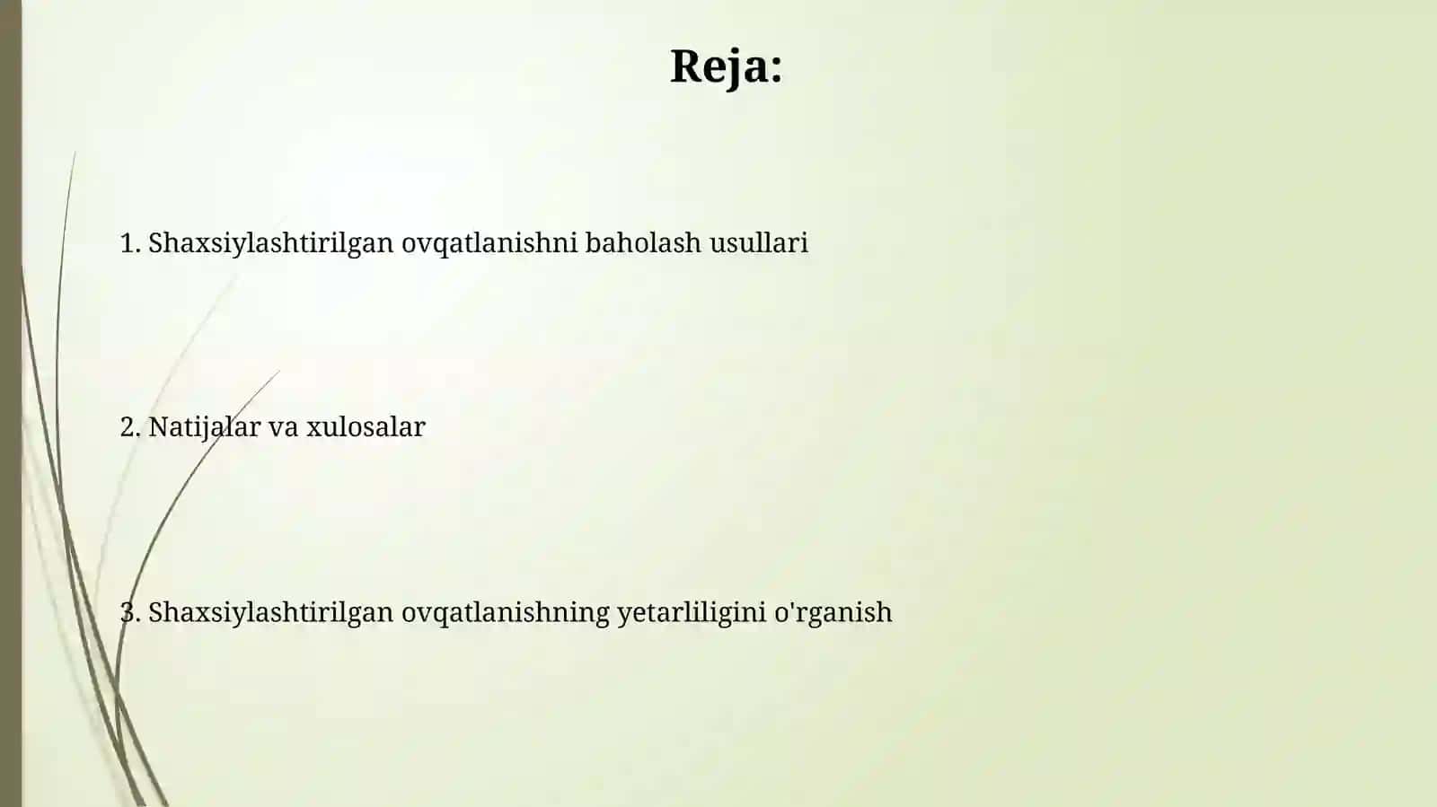 Shaxsiylashtirilgan ovqatlanishning samaradorligini baholash 2