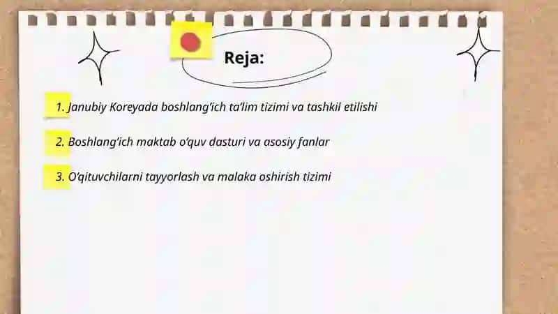 Janubiy Kareyada Boshlang’ich ta’lim 2