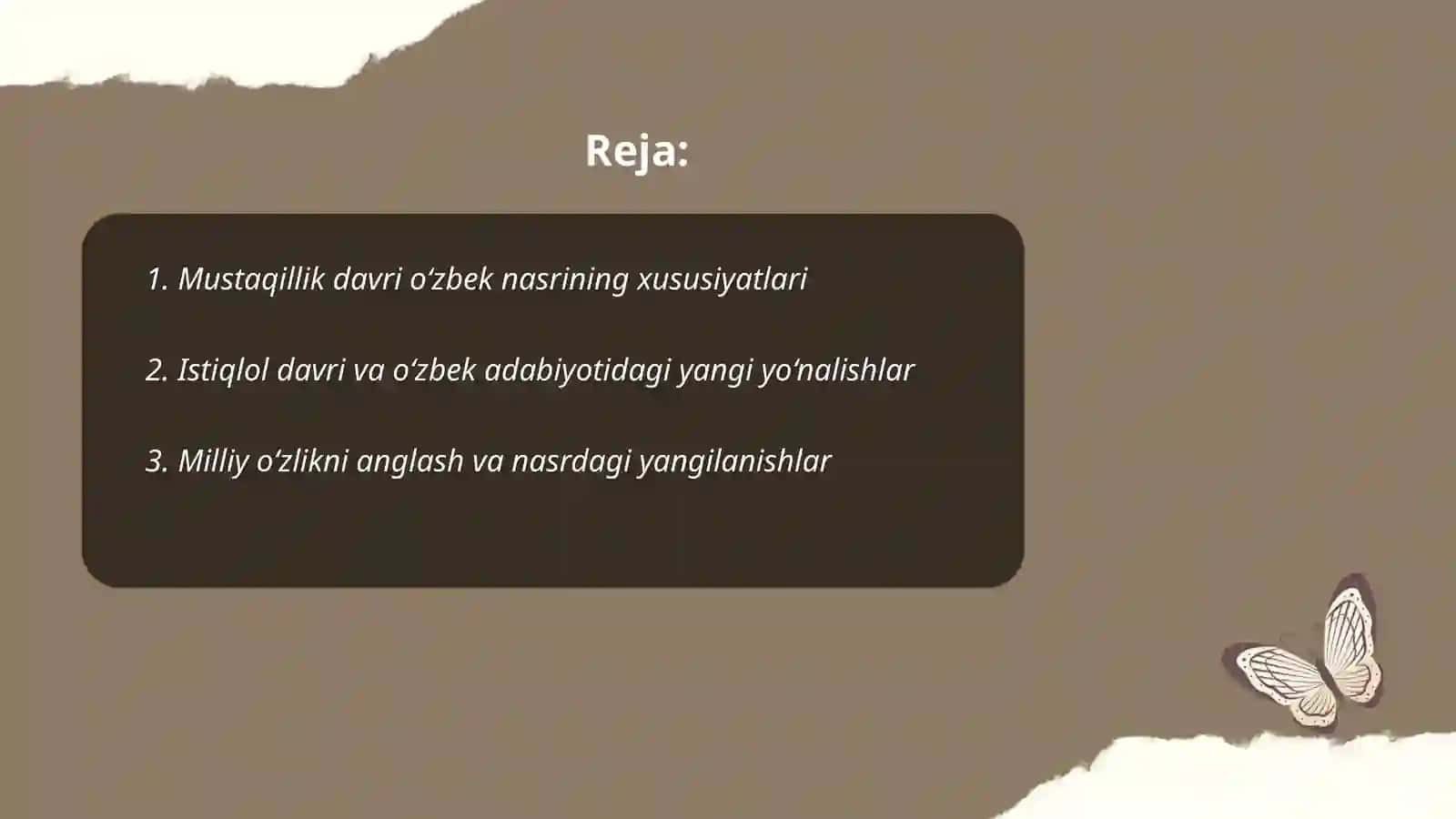 Istiqlol davri o'zbek nasridagi yangilanishlar 2