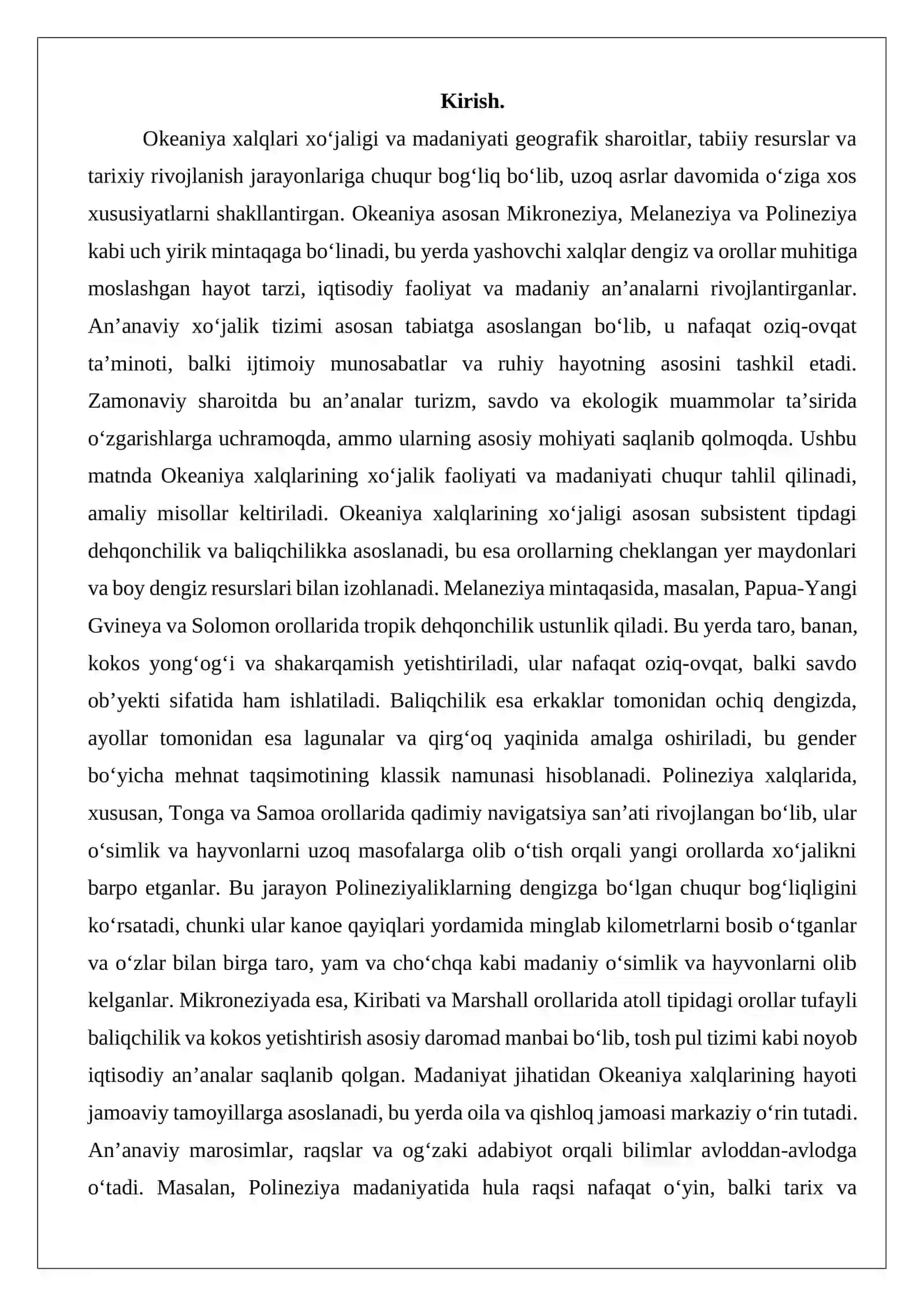 Okeaniya xalqlari xoʻjaligi va madaniyati 2