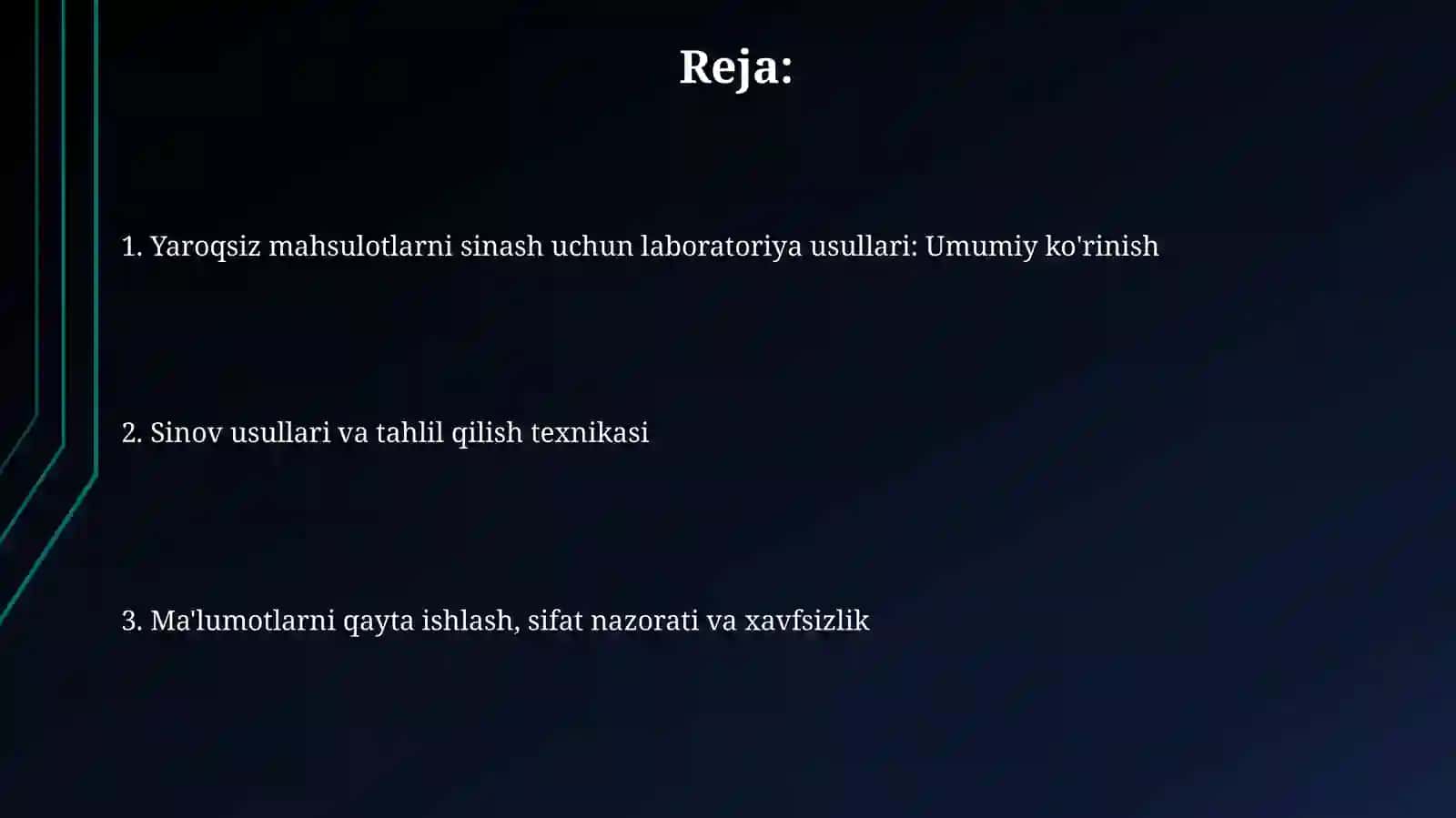 Iste'moldayaroqsizmahsulotlarnilaboratoriyausullaridatekshirish 2