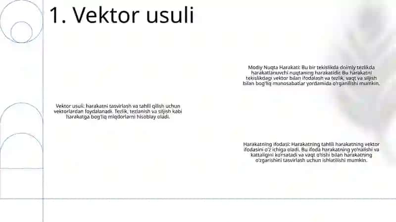 Moddiy Nuqta Harakatini Ifodalash Usullari 2