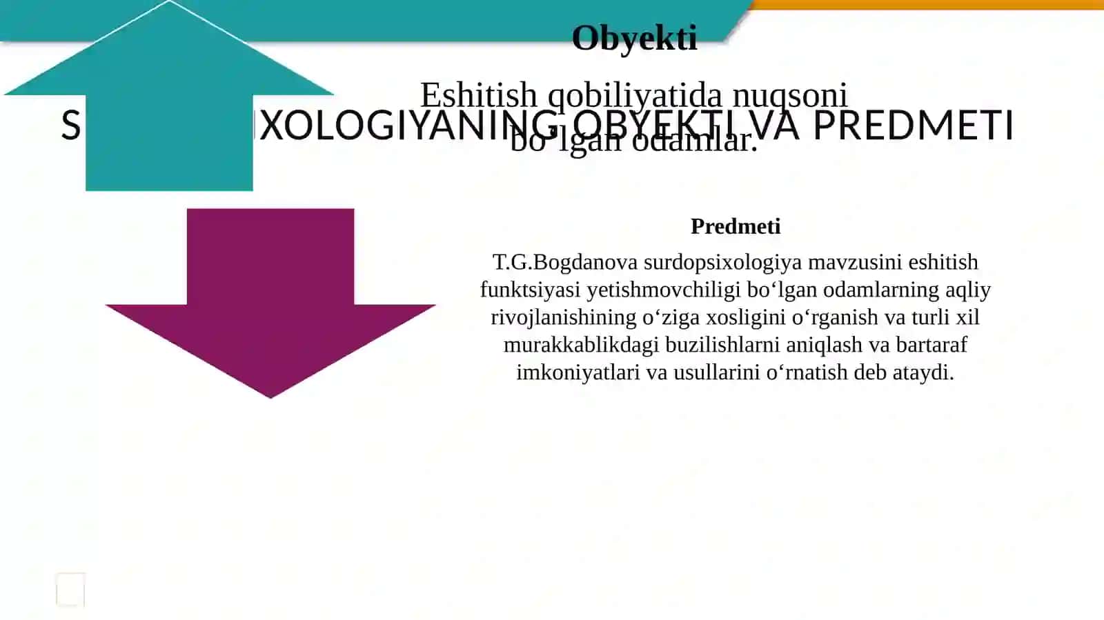 Surdopsixologiya fanining predmeti, maqsadi va vazifalari 2