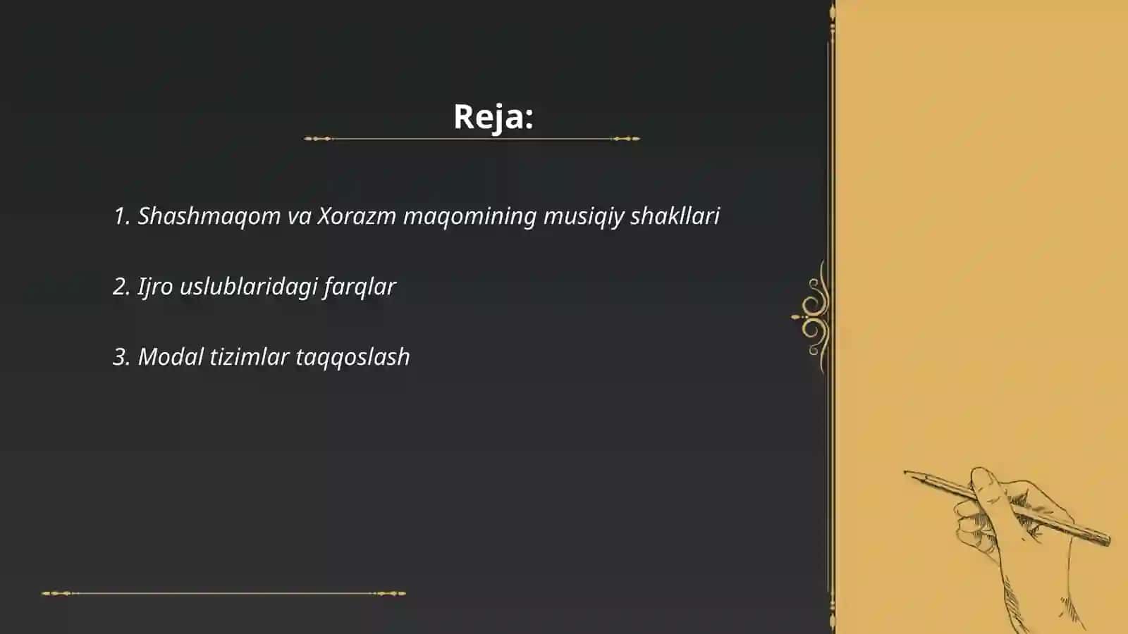 Shashmaqomning Xorazm maqomidan farqi 2