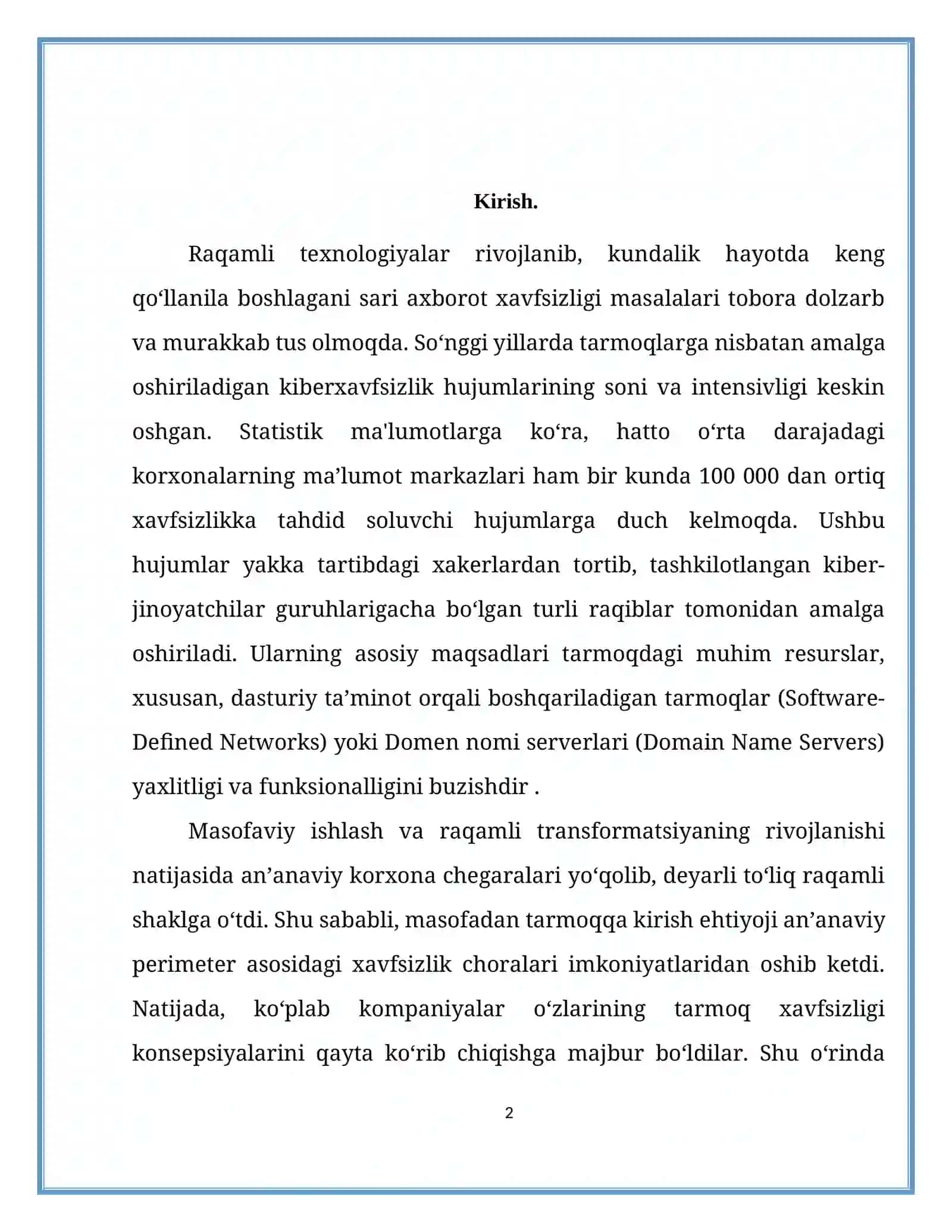 Korporativ tarmoqlarda ruhsat etilmagan kirishlardan himoyalovchi dasturiy ta’minot modulining qiyosiy tahlili 2