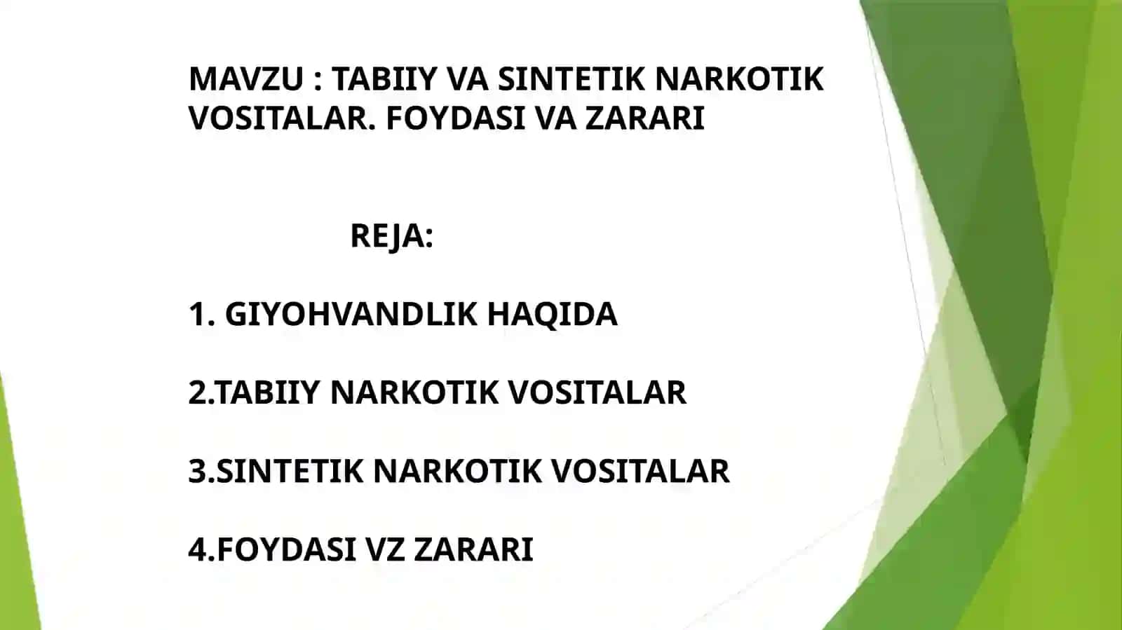 TABIIY VA SINTETIK NARKOTIK VOSITALAR. FOYDASI VA ZARARI 2