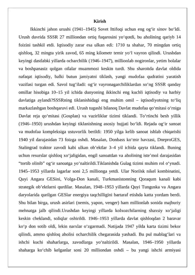 Urushdan keyingi tiklanish siyosati 2
