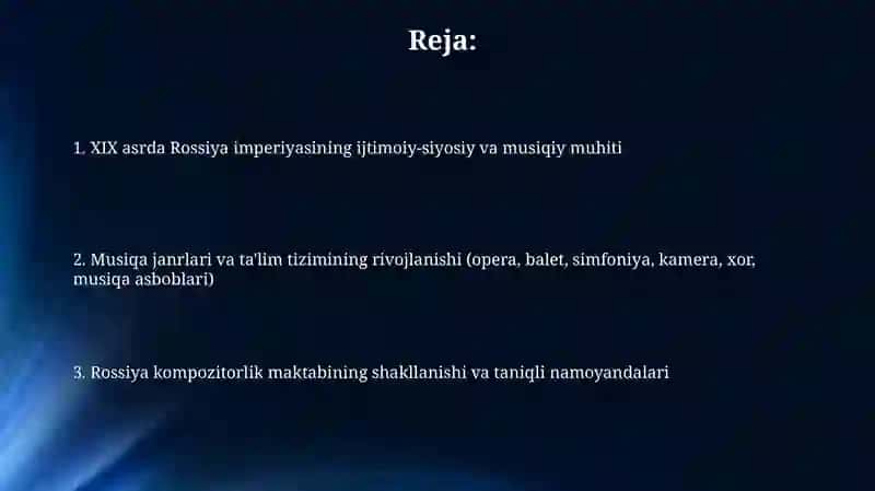 Musiqa madaniyati rivojlanishi XIX-asr Rossiya imperiyasida 2