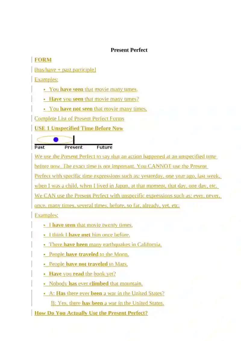 Present Perfect 2