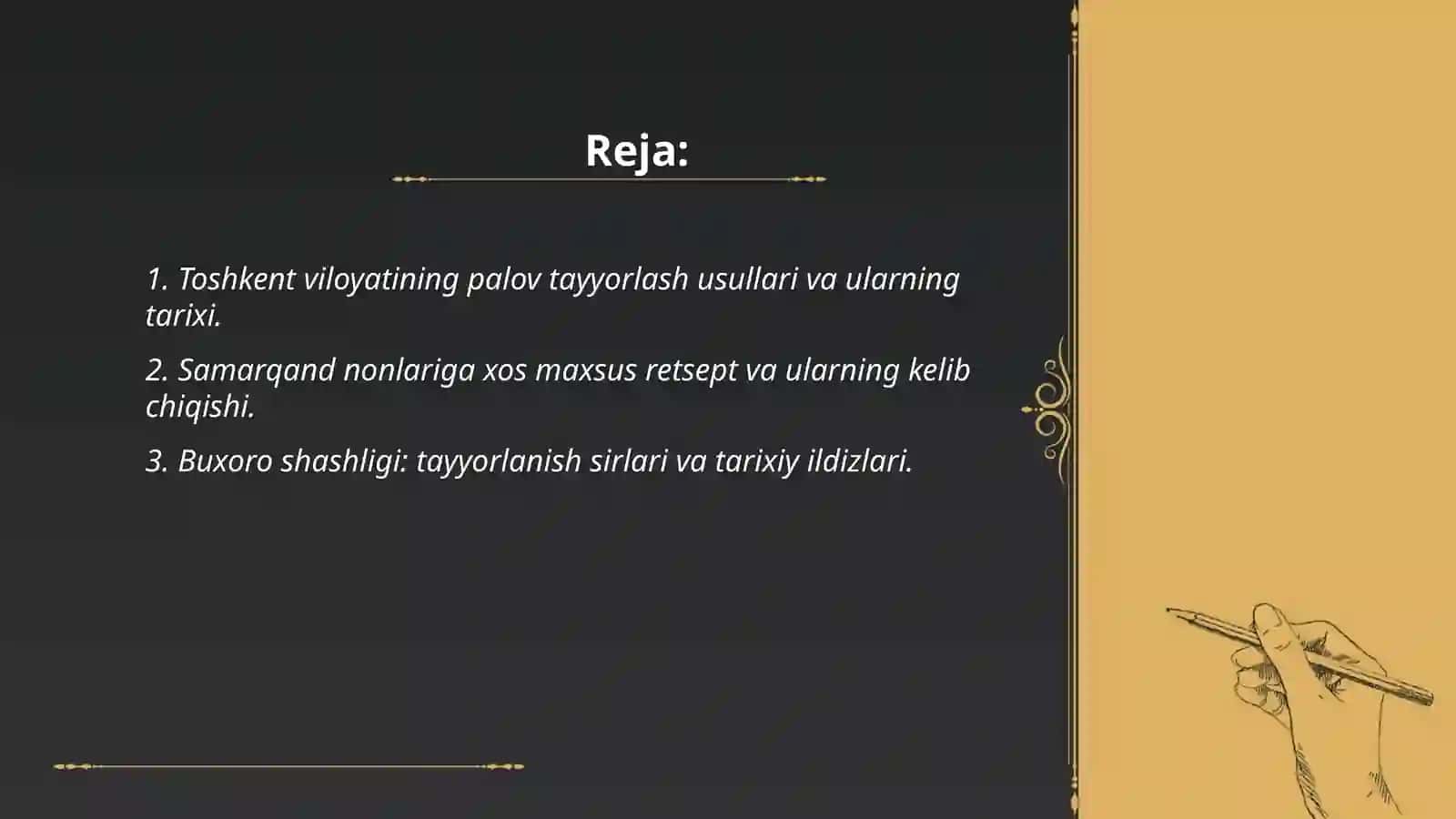 O’zbekiston Respublikasi viloyatlarining milliy taomlari, ularning tayyorlanish sirlari va kelib chiqish tarixi 2