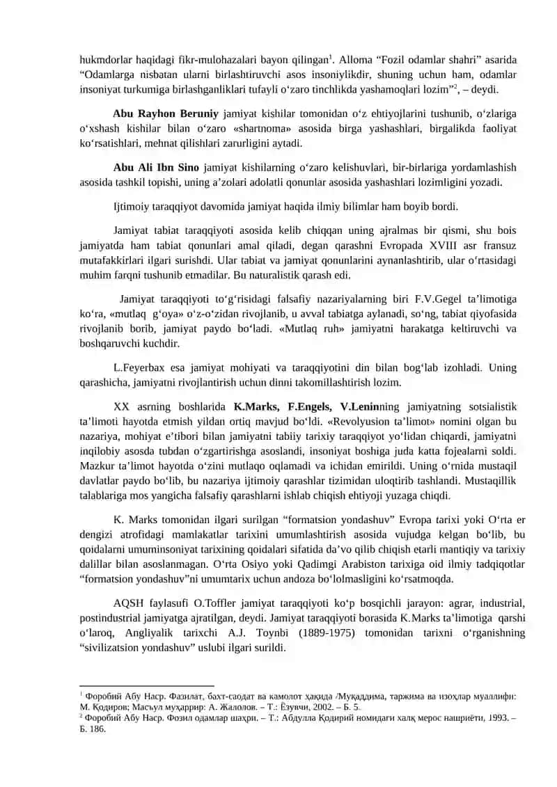 TARIXIY JARAYONDA JAMIYATNING MADANIY VA MA’NAVIYQADRIYATLARI.JAMIYAT VA TARIX FALSAFASI 2