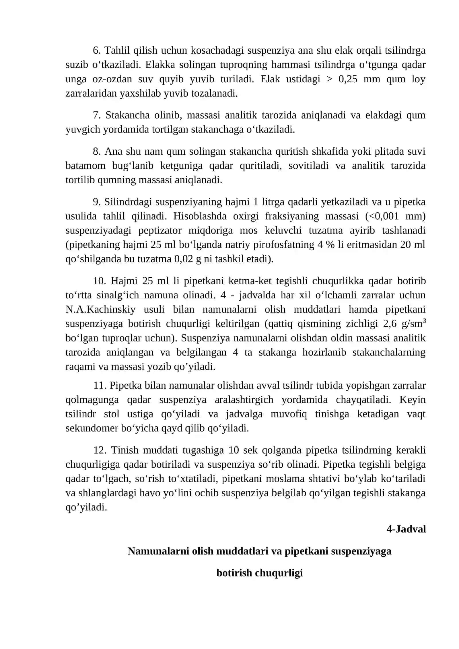 Tuproqning Mexanik Tarkibini Pipetka Usulida Aniqlash 2