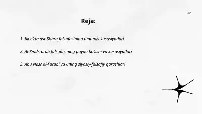 Ilk o‘rta asr Sharq falsafasi va uyg‘onish davri, mavzusidan taqdimot tayyorlash 2
