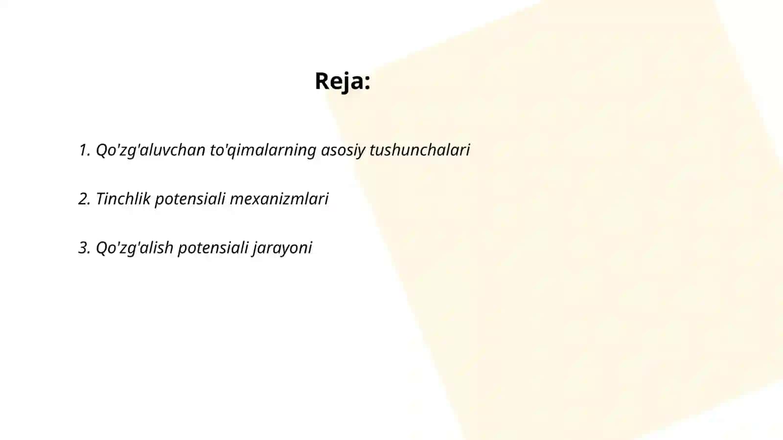 Qo'zg'aluvchan to'qimalar fiziologiyasi 2