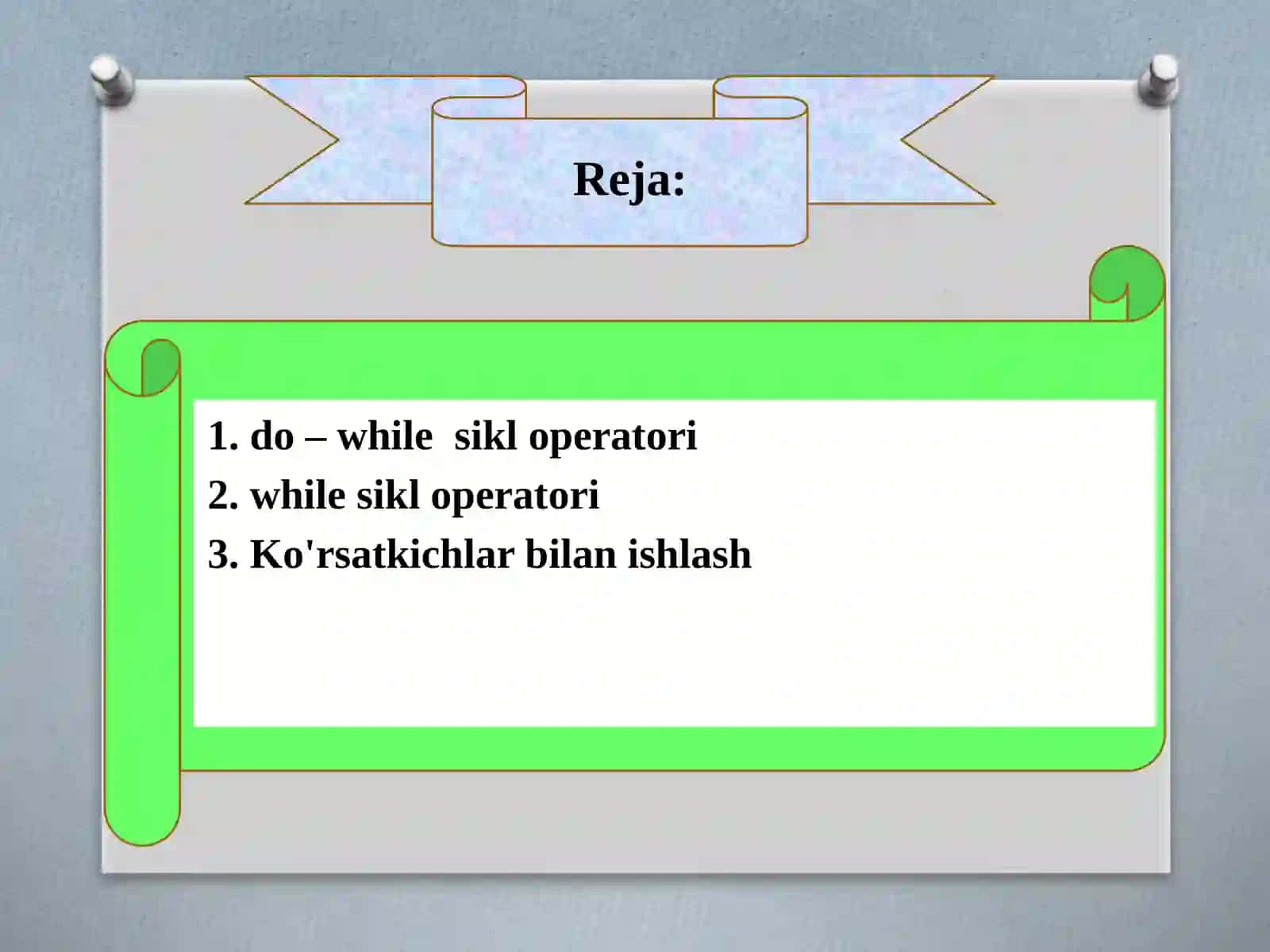 Qurilish masalalarini ob’ektga yo‘naltirilgan dasturlashtirish tillaridan foydalanib yechish 2