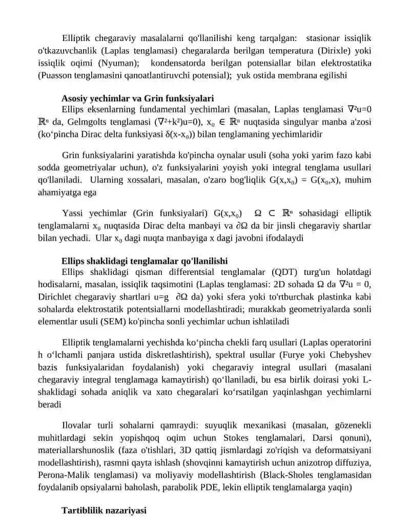 Ellips Ekuatsiyalari va Cheklangan Elementlar Metodlari 2