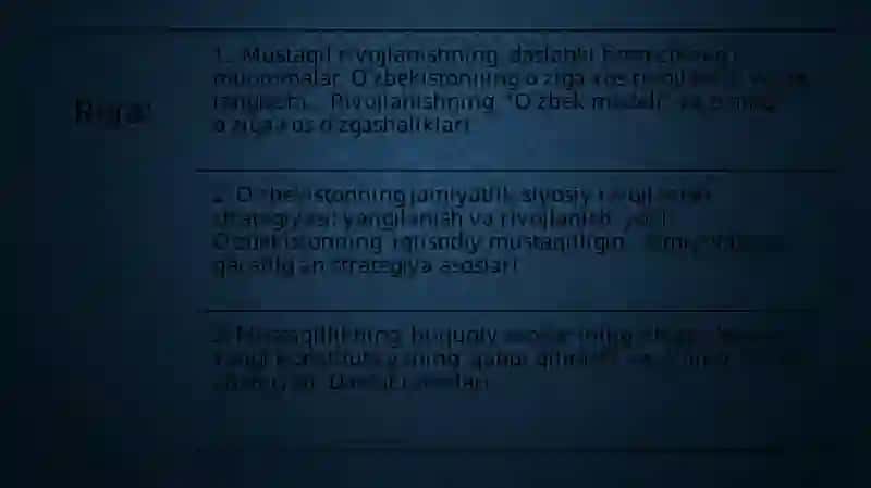 O`zbekistonningo`zigaxosistiqlolvataraqqiyotyo`li 2