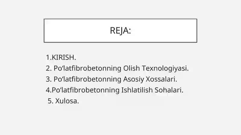 Po‘latfibrobeton Olish Texnologiyasi, Xossalari va Ishlatilish Sohalari 2