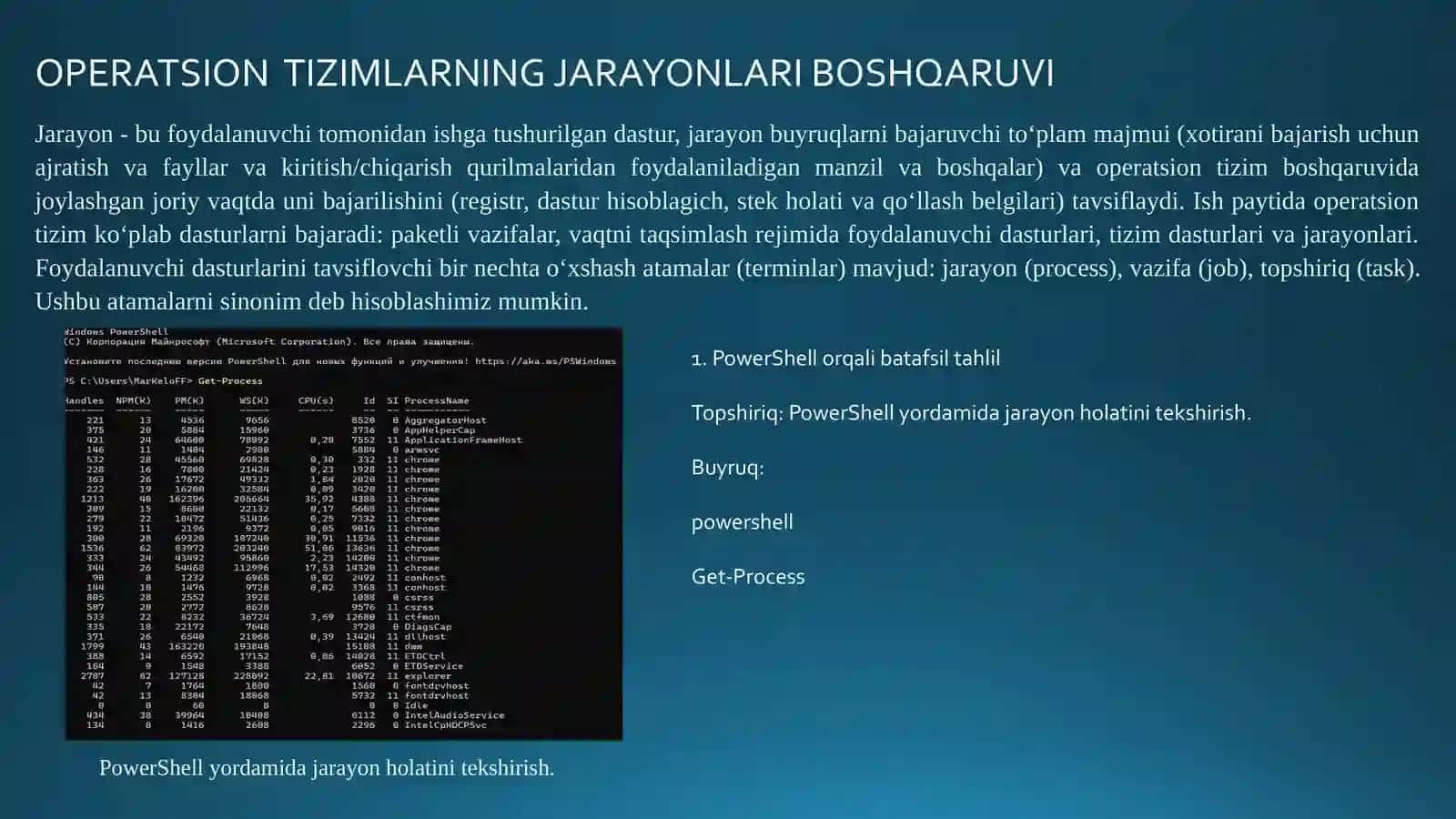 OPERATSION TIZIMLARNING JARAYONLARI BOSHQARUVI 2