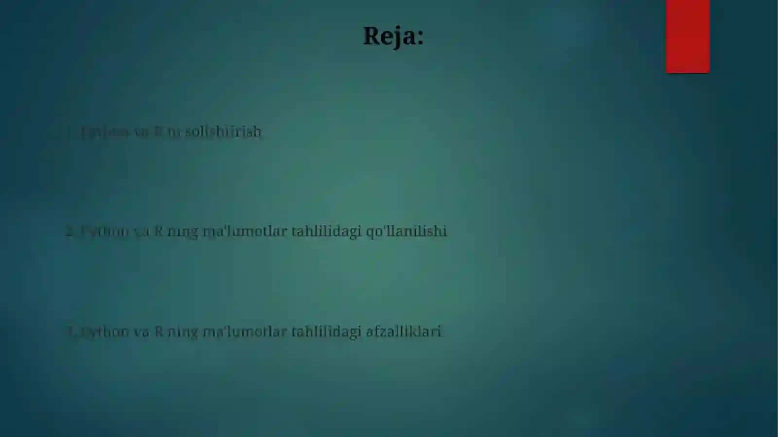 Python va R tilining Afzalliklari va qoʻllanilishi 2