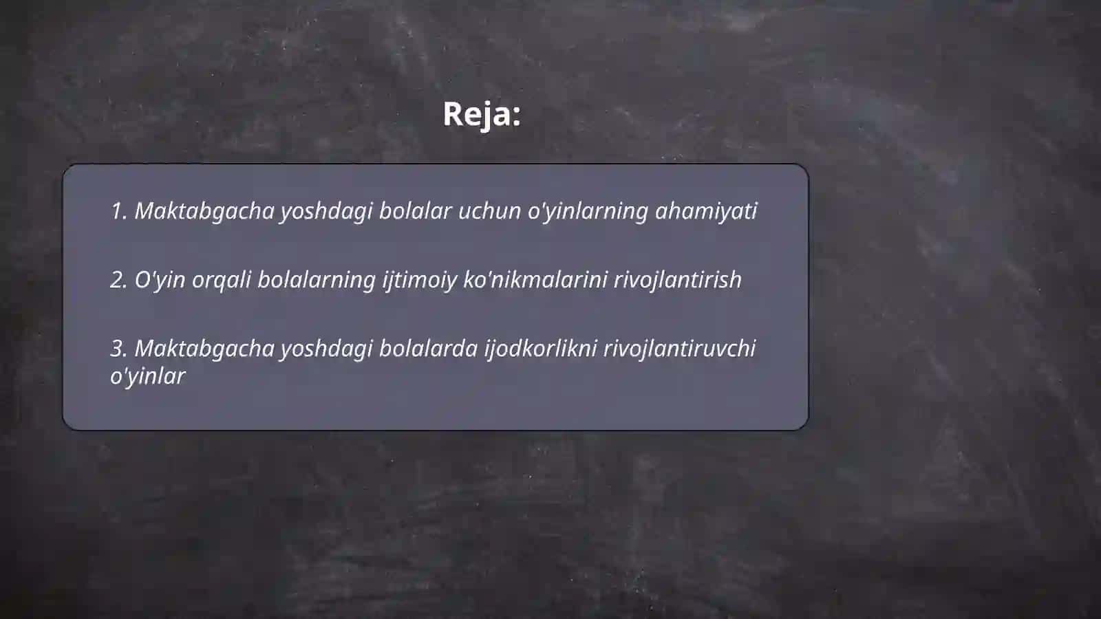O'yin maktabgacha yoshdagi bolaning yetakchi faoliyati sifatida 2
