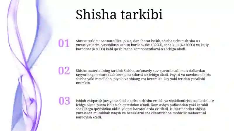 Shisha Materillari Tarkibi Va Ishlab Chiqarish Texnologiyasi 2