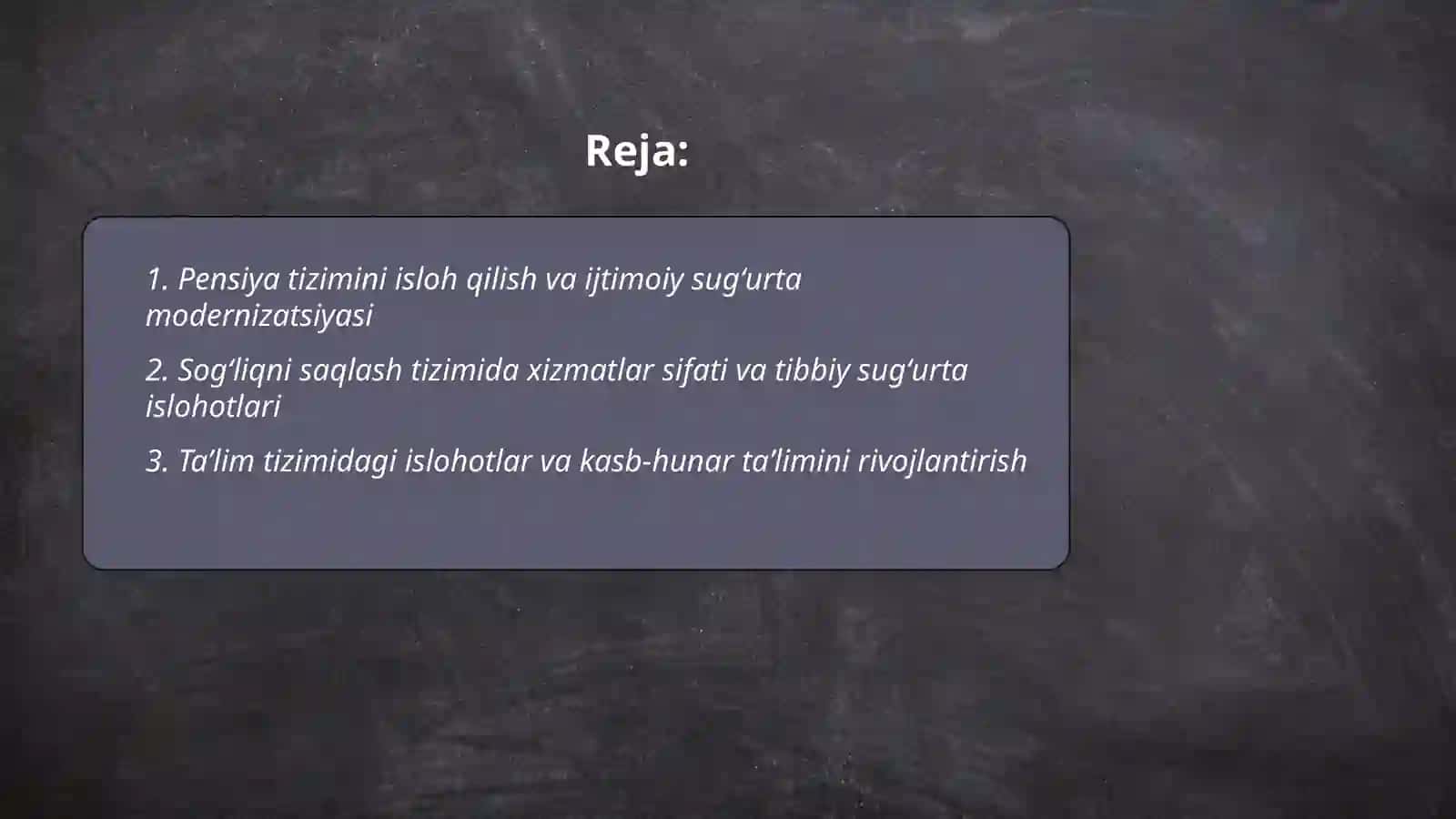 Pensiya tizimini isloh qilish va ijtimoiy sugʻurta modernizatsiyasi 2