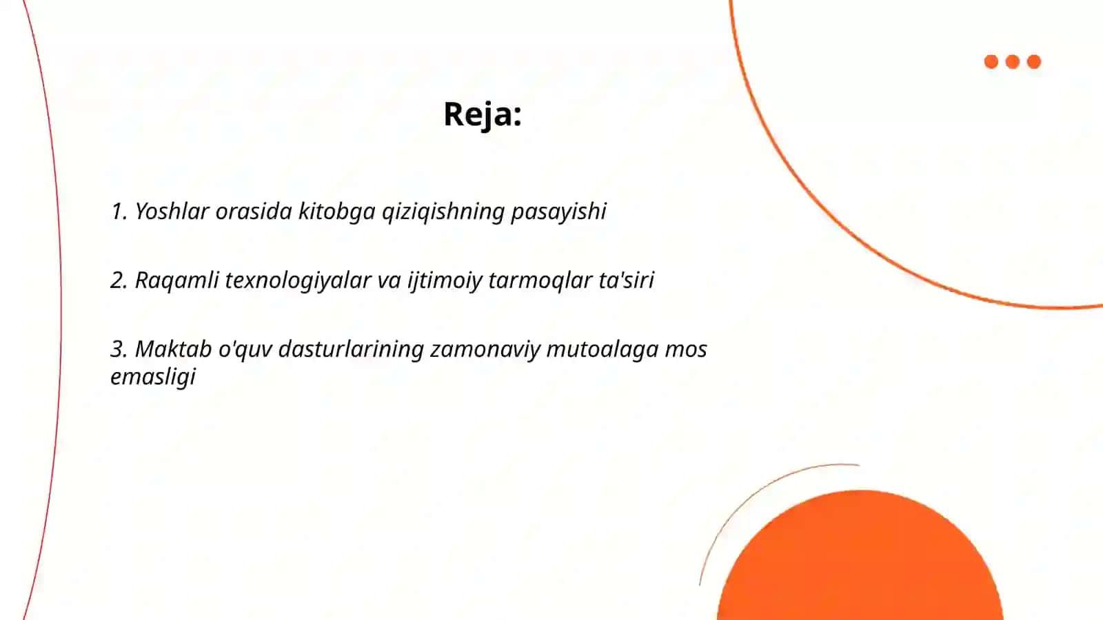 Yoshlar orasida mutoala muammolari 2