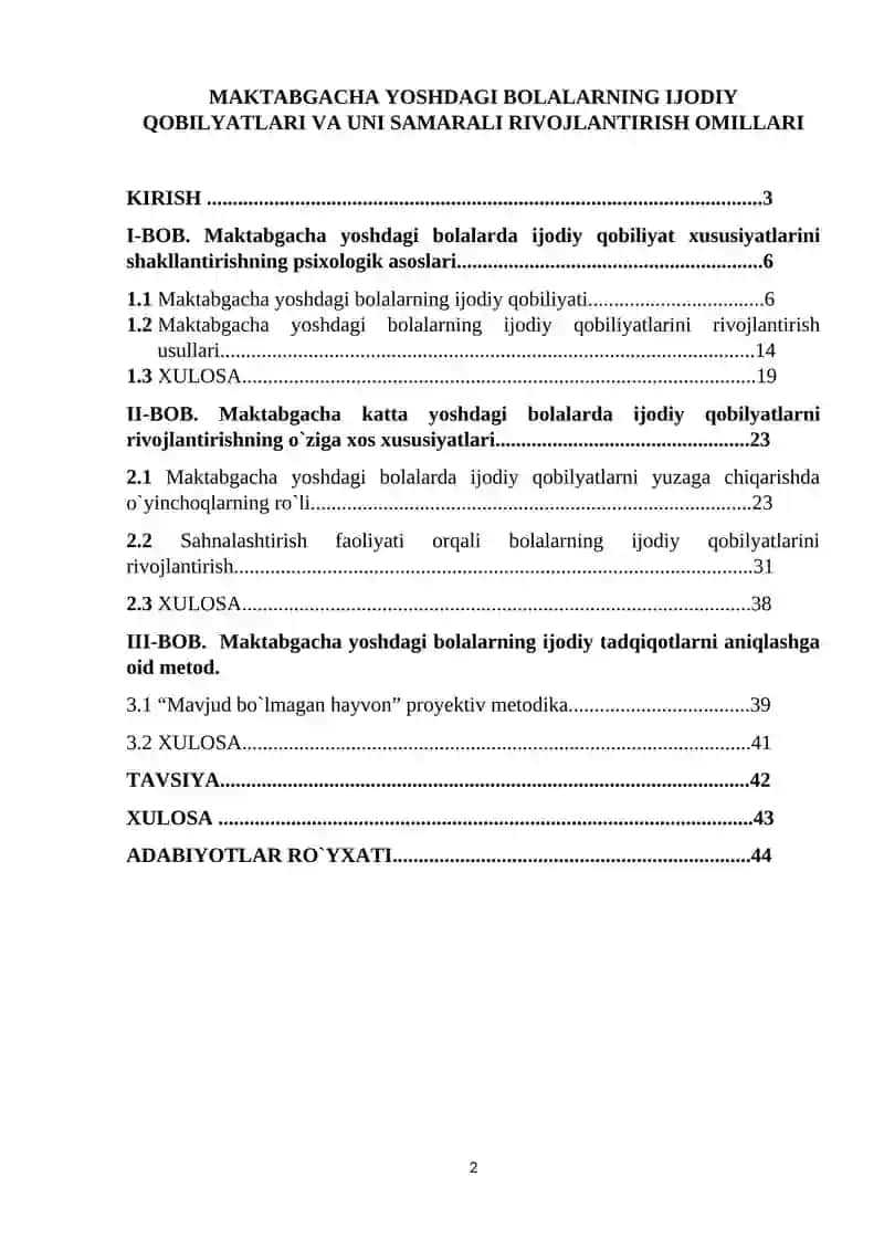 MAKTABGACHA VA BOSHLANG`ICH TA`LIMDA XORIJIY TIL (ingliz tili) TA`LIM YO`NALISHI 2