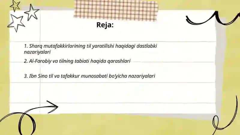 Sharq mutafakkirlarining til shakllanishiga oid qarashlari 2