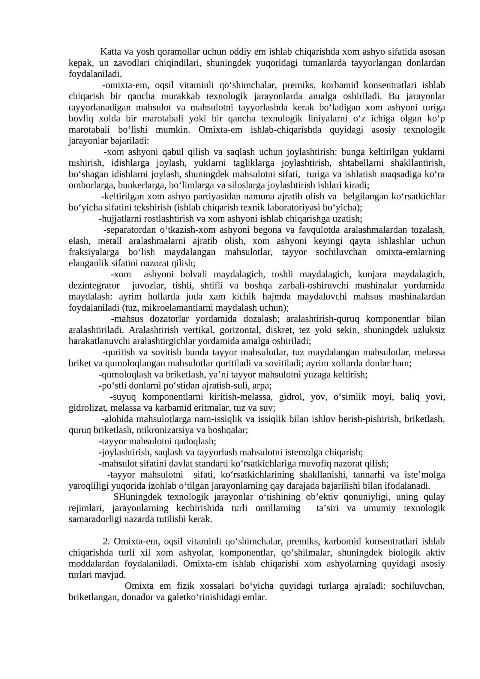Omixta-em ishlab chiqarish va sarklash 2