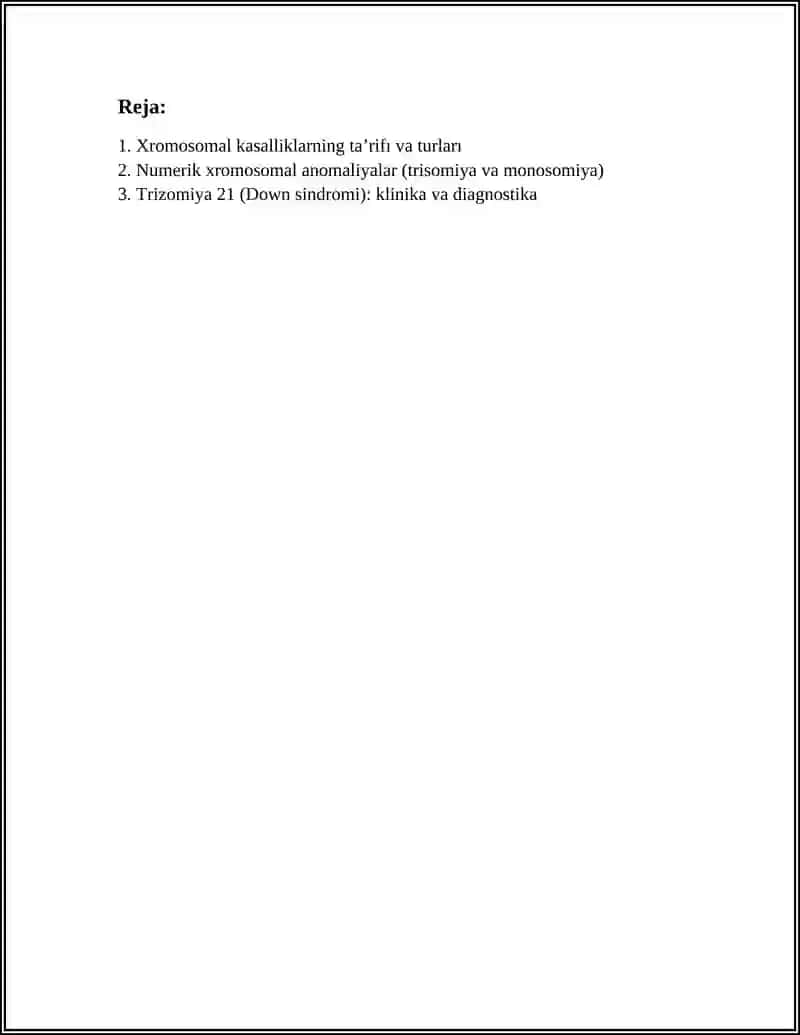 XROMOSOMA KASALLIKLARI 2