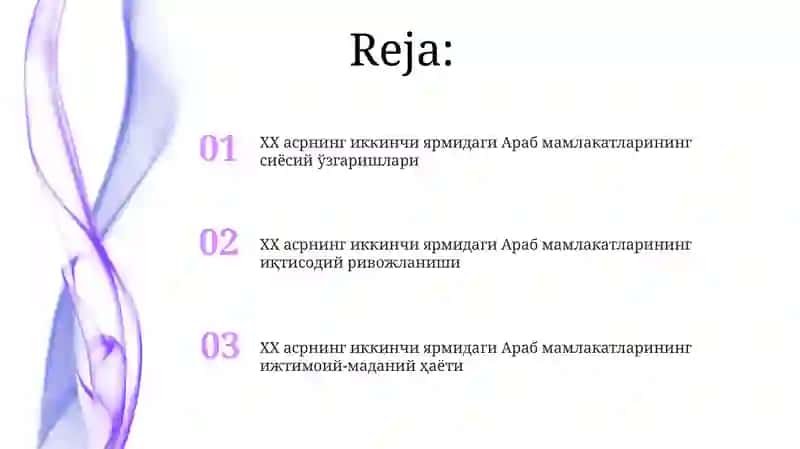 XX асрнинг иккинчи ярмидаги Араб мамлакатларининг ижтимоий-маданий ҳаёти 2