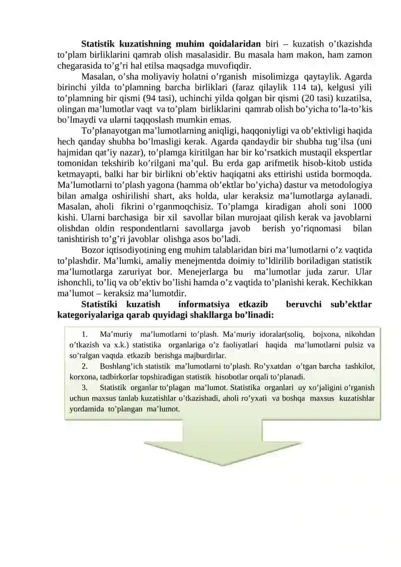 STATISTIK MA’LUMOTLARNI TO‘PLASH NAZARIYASI VA AMALIYOTI 2