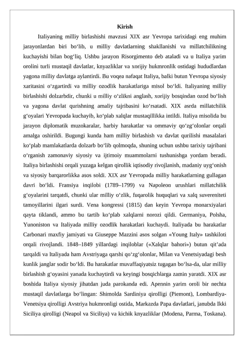Italiyaning milliy birlashishi 2
