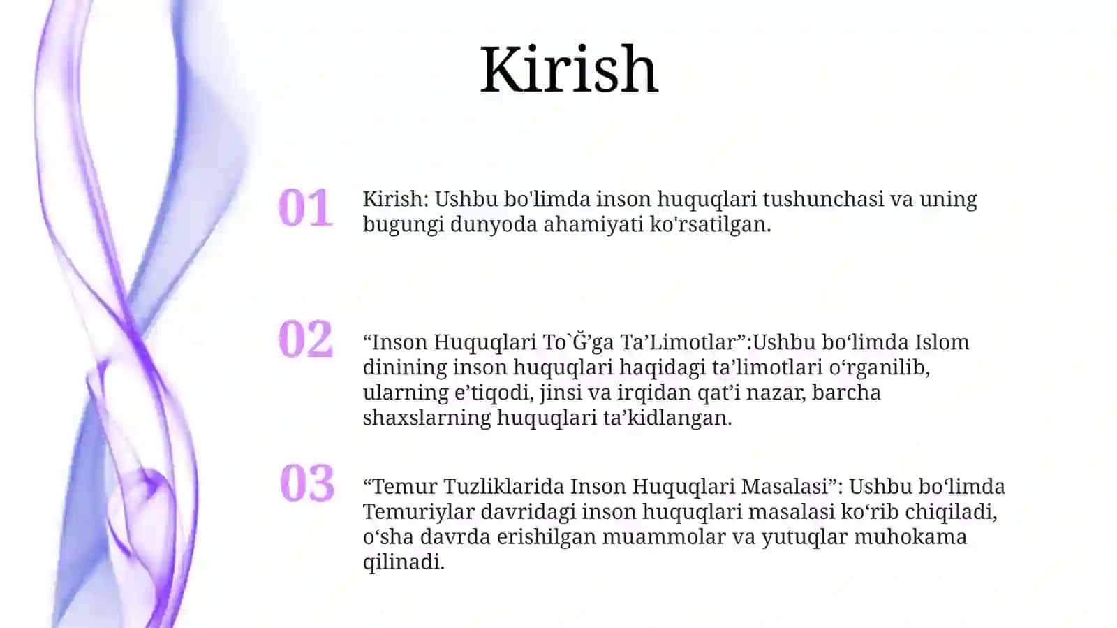 Inson Huquqlari To`Ğrisidagi TaʼLimotlar.Temur Tuzliklarida Inson Huquqlari Masalasi 2