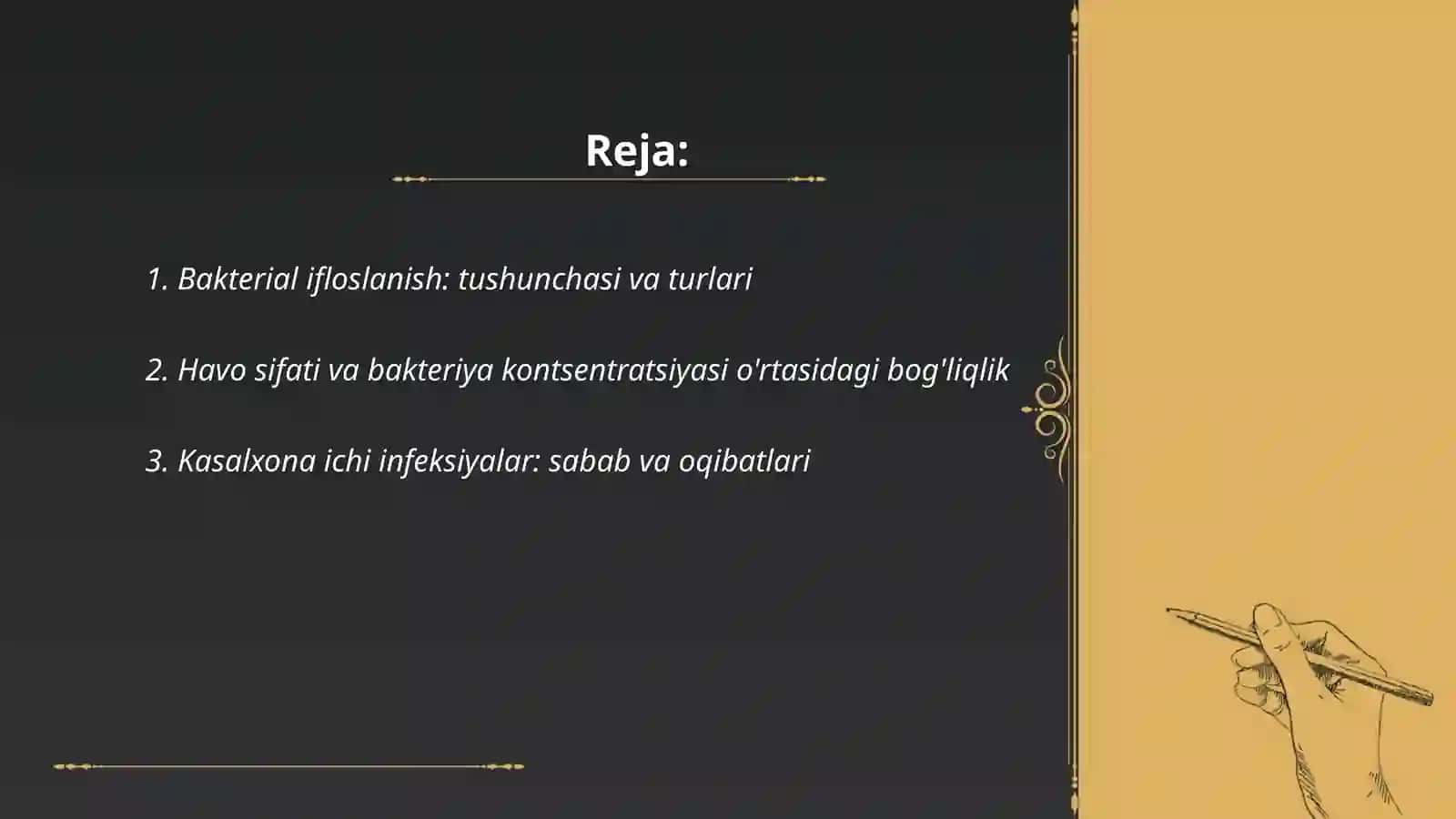 Kasalxona ichi infeksiyalarini kelib chiqishi uchun havoning bakterial ifloslanganligini ahamiyati 2