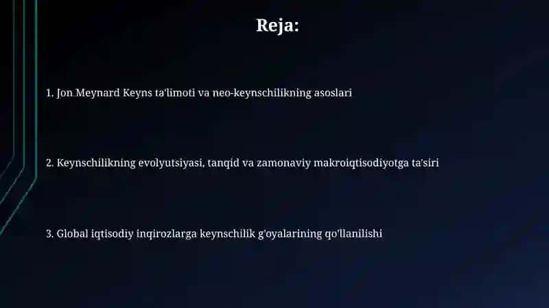 Jon Meynard Keyns ta'limoti va neo-keynschilik 2