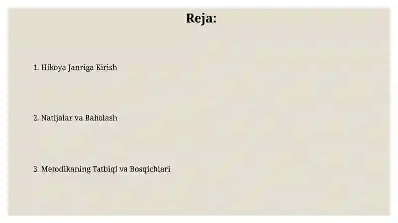 Hikoya Janriga Kirish 2