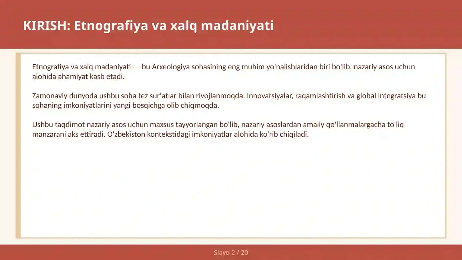 ETNOGRAFIYA VA XALQ MADANIYATI 2