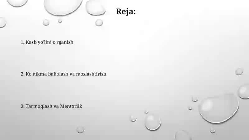 Munosib ish oʻrin egallash va kasbiy rivojlanish 2
