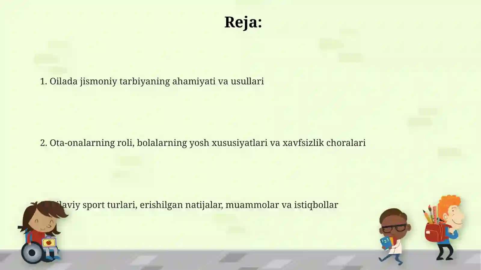 Oilada jismoniy tarbiya berish 2