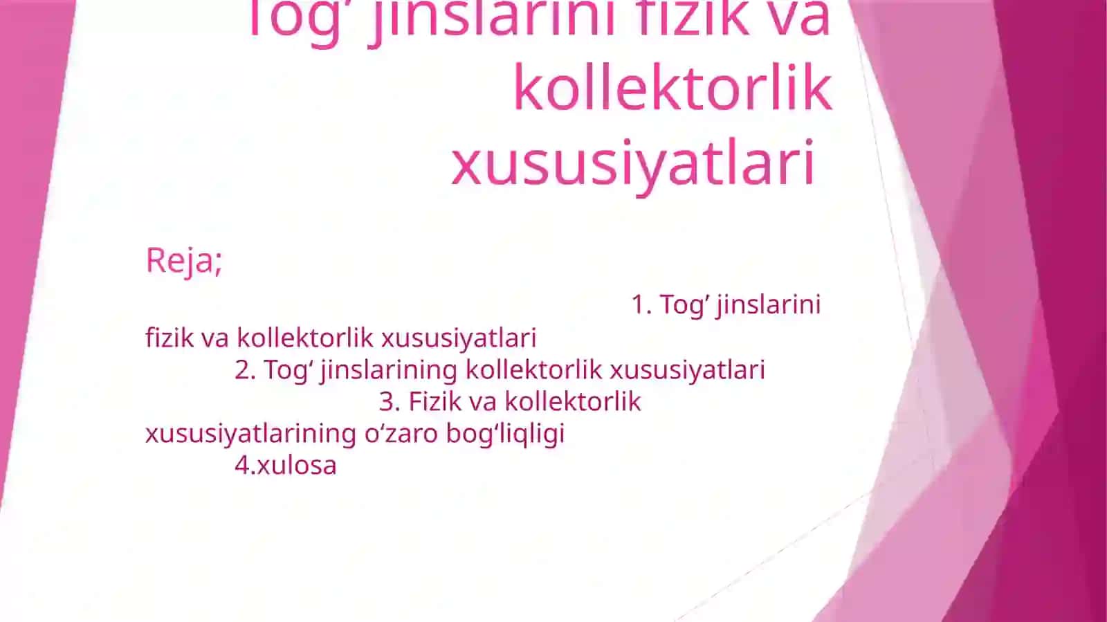 Tog’jinslarinifizikvakollektorlikxususiyatlari 2
