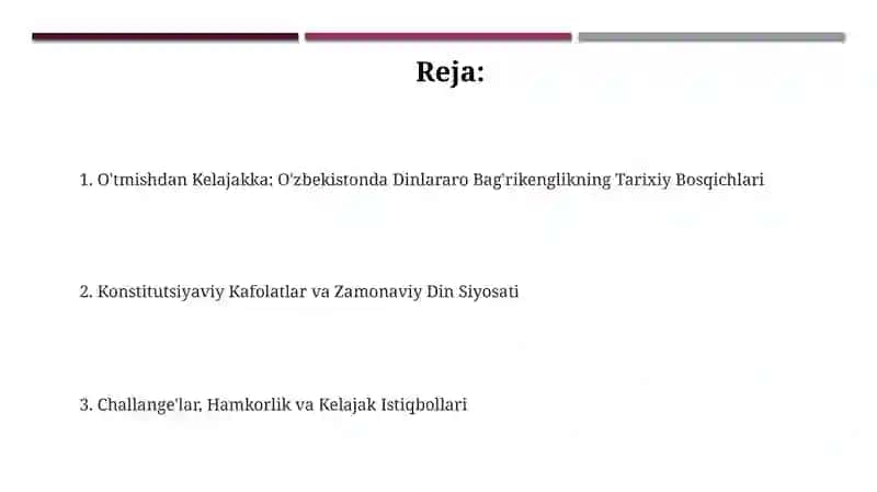 O'zbekiston konfessiyalararo diniy bag'rikenglikning tarixiy tajribasi 2