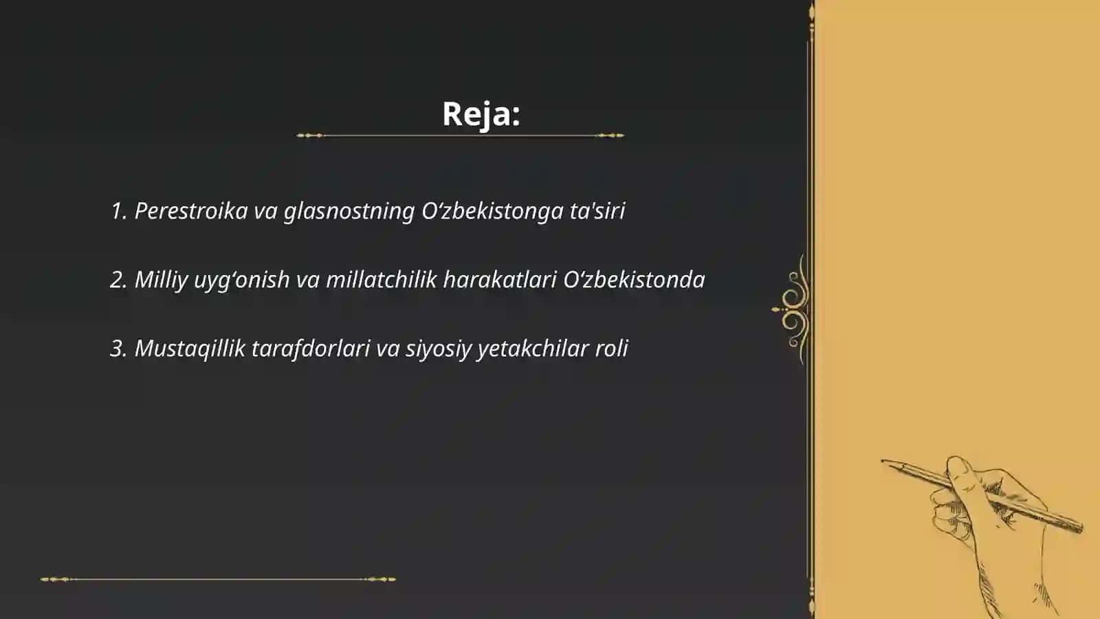 Mustaqillikka erishish arafasida Ózbekistondagi ijtimoiy-siyosiy jarayonlar 2