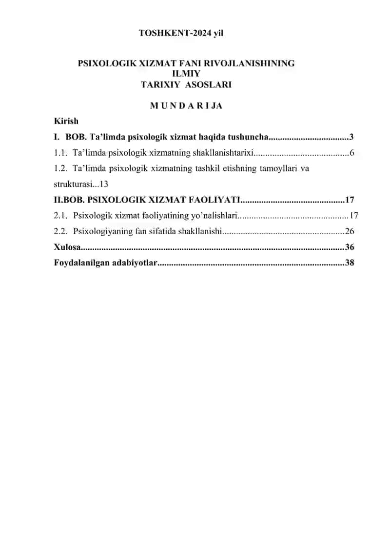 PSIXOLOGIK XIZMAT FANI RIVOJLANISHINING ILMIY TARIXIY ASOSLARI 2