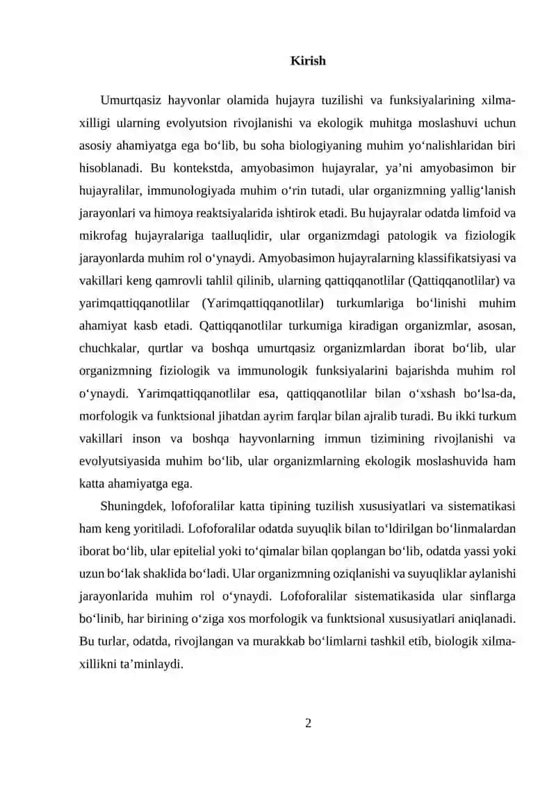 Umurtqasiz hayvonlarda nerv va qon aylanish sistemalari evolyusiyasi 2