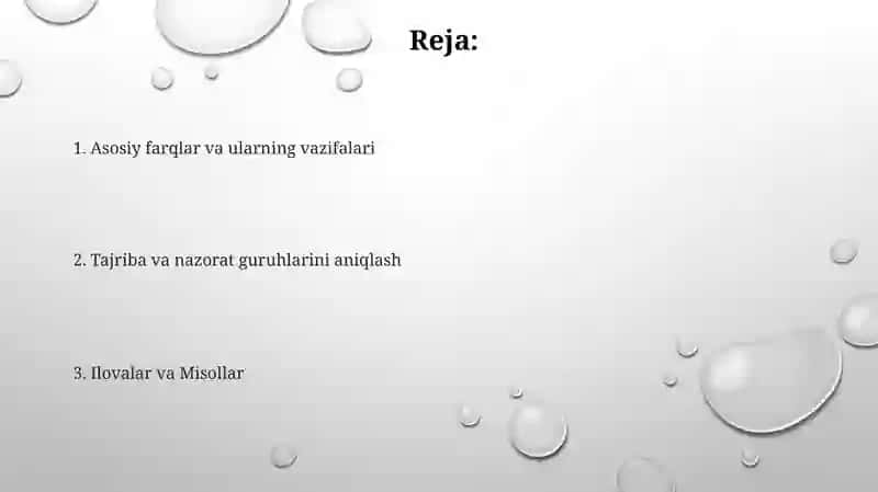 Tajriba va nazorat guruhlari haqida tushuncha 2